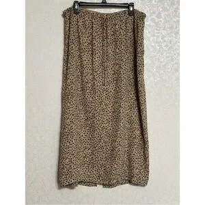 Sharon Young | Skirts | Vintage Leopard Print Drawstring Elastic Waist ...